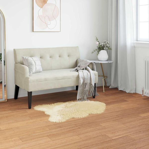 Vidaxl Tappeto In Pelle Di Pecora Artificiale Tafalla Crema 50 X 80 Cm Poliestere-image