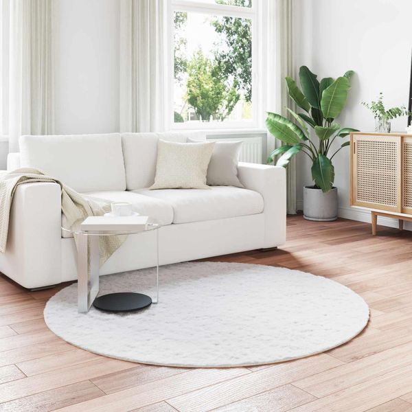 Vidaxl Tappeto Coniglietto In Pelliccia Sintetica Olite Bianco Ø 200 Cm Poliestere-image