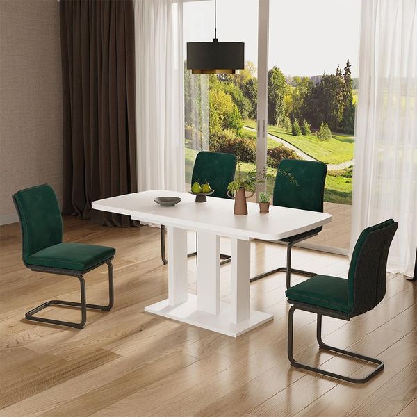 Vicco Tavolo Da Pranzo Estensibile Fenaro, 120/160 X 80 Cm 2 Parti, Bianco/Bianco/Bianco/Bianco-image