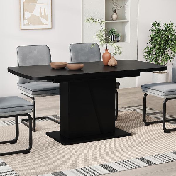 Vicco Tavolo Da Pranzo Estensibile Fenaro, 120/160 X 80 Cm Estensibile, Nero-image