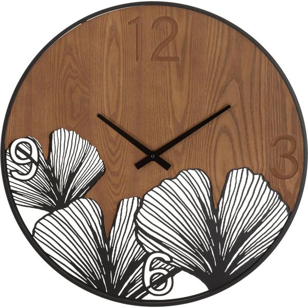 Mauro Ferretti Orologio Da Parete Super Quadrante In Legno Ø 60X2 Cm Marrone Nero-image