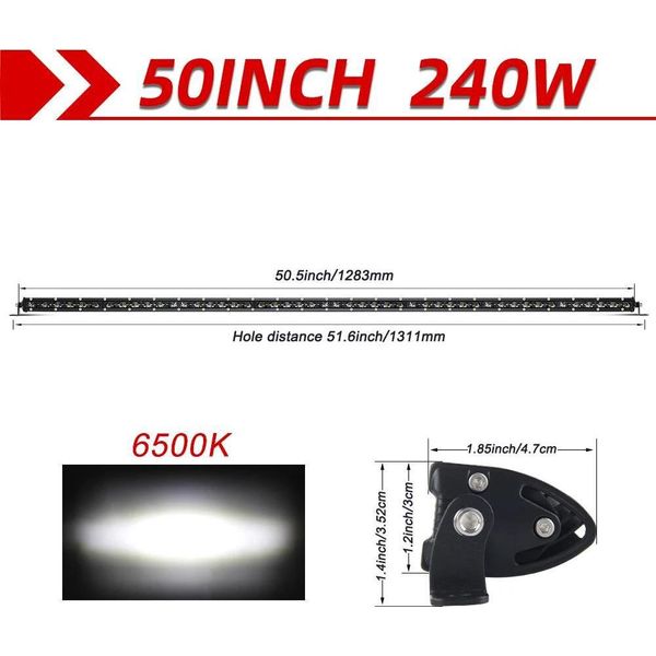 Striscia Luminosa, Fascio Combinato, Compatibilità Versatile, 6 D 50 Pollici 240W-image