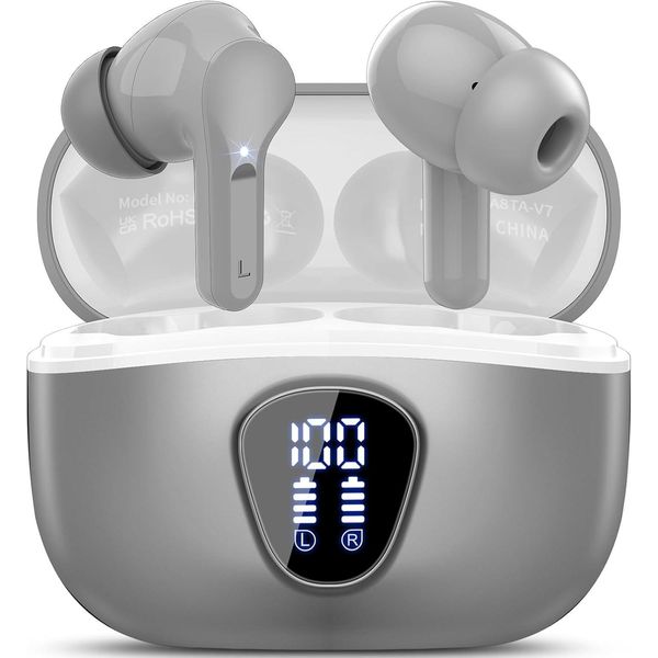 Cuffie Bluetooth 5.4 In Ear, 4 Auricolari Enc Con Microfono Per La Cancellazione Del Rumore, Bassi Profondi Hifi Stereo, 40 Ore Di Riproduzione, Display A Led, Impermeabile IP7, Controllo Tattile-image