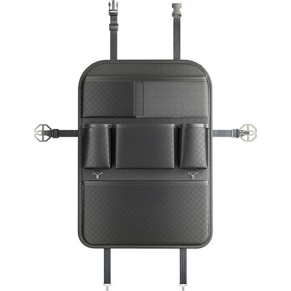 Organizer Per Auto Per Sedili Anteriori Con Scomparti Nappa Nero-image