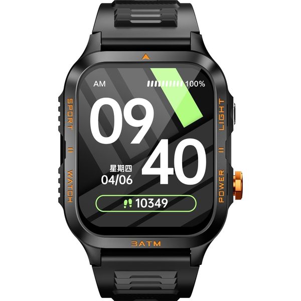 Inf C68 Smartwatch Con Chiamata Bluetooth E Monitoraggio Della Salute Nero+Giallo-image