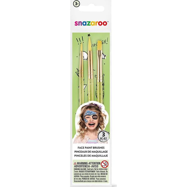 Snazaroo Spazzole Per Il Viso - Verde 3 Pz-image