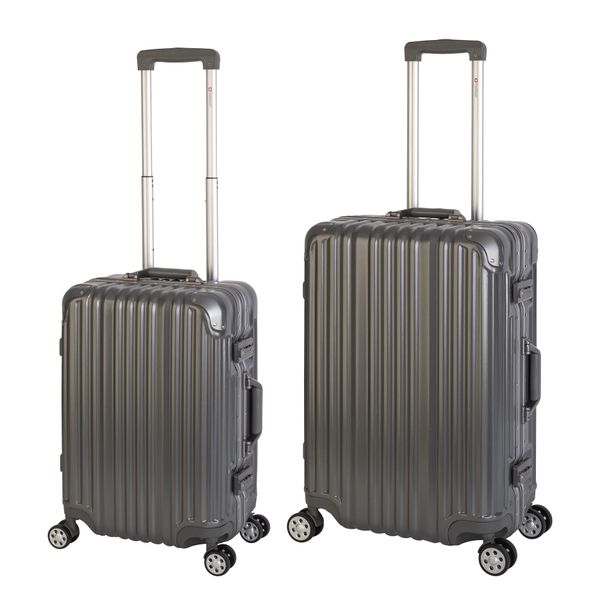 Travelhouse - London - Set Di Valigie 2 Pezzi | Chiusura Tsa | Guscio Rigido In Policarbonato | Telaio In Alluminio | 4 Ruote | Valigia Trolley Da Viaggio Per Le Vacanze - Set Di Valigie S+M | Grigio-image