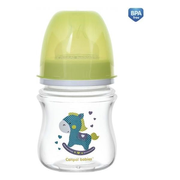 Canpol Babies Bottiglia A Bocca Larga, Animali Esotici, 120 Ml - Verde-image