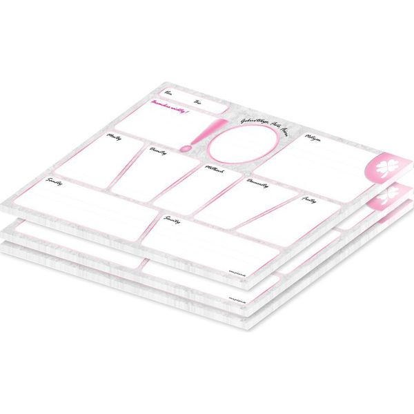 Pricaro Agenda Settimanale "Marmo"", Rosa, A4, 25 Fogli, 3 Pezzi"-image