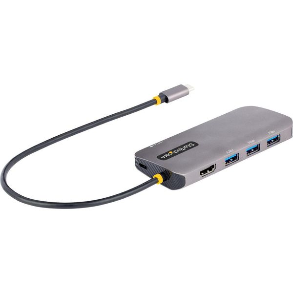 Startech.Com Adattatore Usb C Multiporta, Video Hdmi 4K 60Hz, Hub Usb 3.2 A 3 Porte USB-A 5Gbps , 100W Power Delivery Pass-Through, Gbe, Cavo Integrato Da 30Cm, Docking Station Per Laptop /Mini Dock Da Viaggio-image
