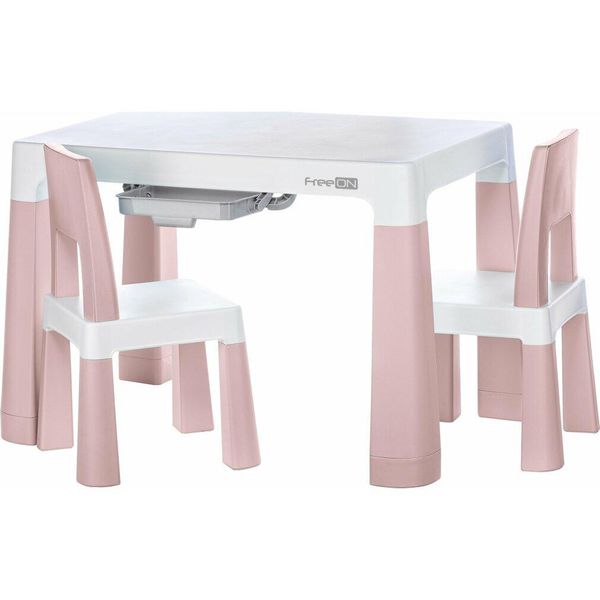 Tavolo In Plastica Freeon Con Sedie Neo, Bianco, Rosa-image