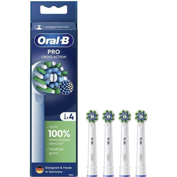 Oral-B | Toothbrush Heads | Cross Action Pro | Heads | For Adults | Number Of Brush Heads Included 4 | Number Of Teeth Brushing Modes Does Not Apply-image