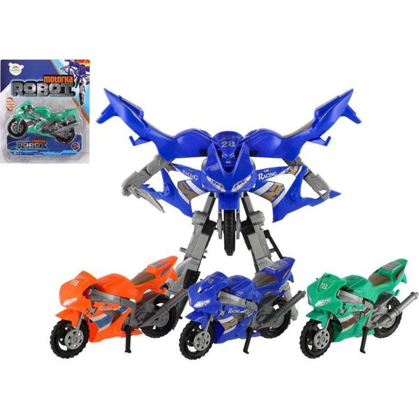 Moto/Robot Transformer In Plastica 15 Cm - Mix Di Colori-image