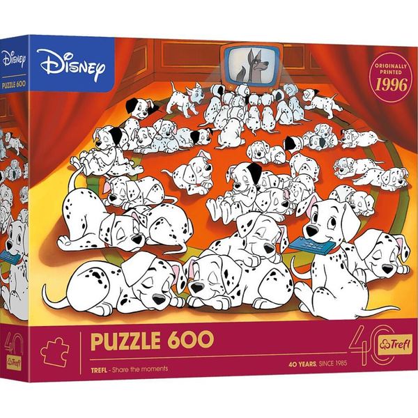 Trefl Puzzle JubiläUm 101 Dalmatiner, 40 Jahre Disney, Kinderpuzzle, 600 Teile, 37604-image