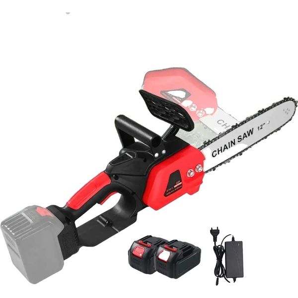 Motosega Elettrica, Lunghezza 30 Cm, Potenza 3500 W, Velocità Motore 20000 Giri/Min, 2 * Batteria-image