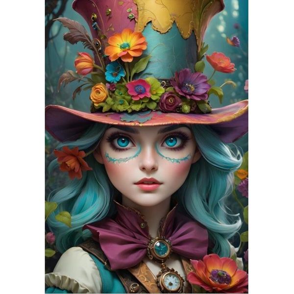 Bluebird Puzzle Signora Con Cappello - 1000 Teile Buntes Motiv-image