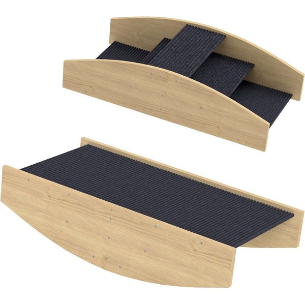 Altalena Per Cani 2 In 1, Altalena Per Cani In Legno, Rampa Di Agilità Per Cani Di Piccola E Media Taglia Sotto I 15 Kg, Per L'equilibrio E La Fiducia In Se Stessi, 80 X 39,5 X 20 Cm In Legno Naturale-image