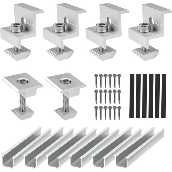 Supporto Per Pannelli Solari, Lega Di Alluminio Regolabile, Installazione Versatile, Argento-image