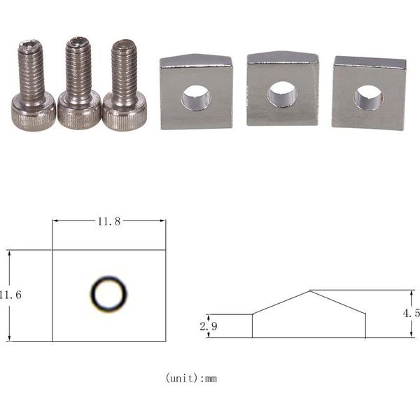 Chitarra Elettrica Ponte Tremolo Blocca Corde Sistema Di Bloccaggio Blocco Dado In Metallo E Morsetto Viti Esagonali Accessori Per Chitarra, Confezione Da 3 Set-image