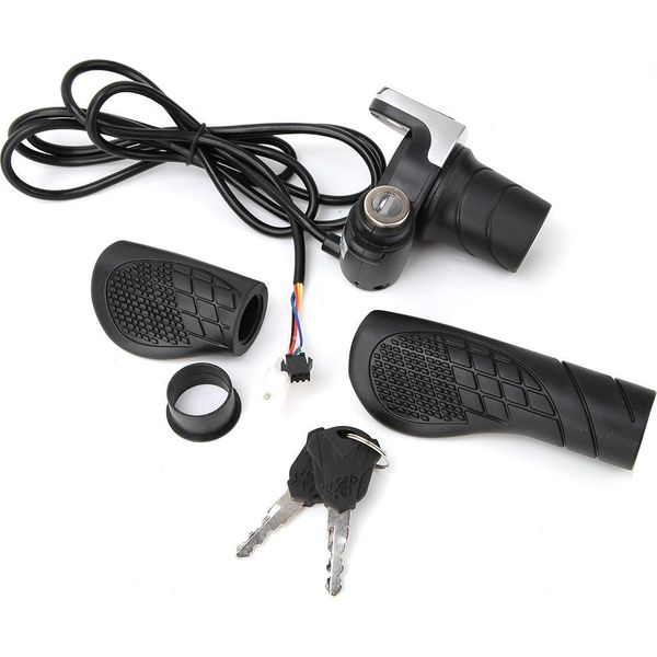 Vgeby Manubrio Bici Elettrica Twist Grip 36V Resistente All'usura Acceleratore Twist E-Bike Con Display Lcd E Pulsante Di Blocco-image