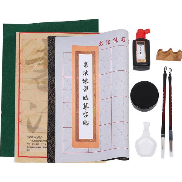 Pennelli Calligrafia Set Lupi Pennelli Uso Ripetuto Studenti Pratica Acqua Panno Di Scrittura-image