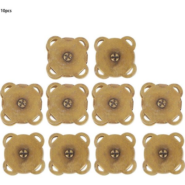 10Pcs/Set Metallo Magnetico Fibbia Bottoni Di Fissaggio A Scatto Fai Da Te Abbigliamento Borsa Accessori (Bronzo)-image