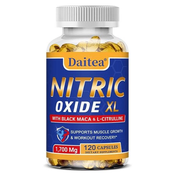 Ossido Nitrico Xl Maca Nera E L-Citrullina (120 Capsule) Integratore Alimentare, Muscoli, Crescita, Energia, Recupero, Circolazione-image