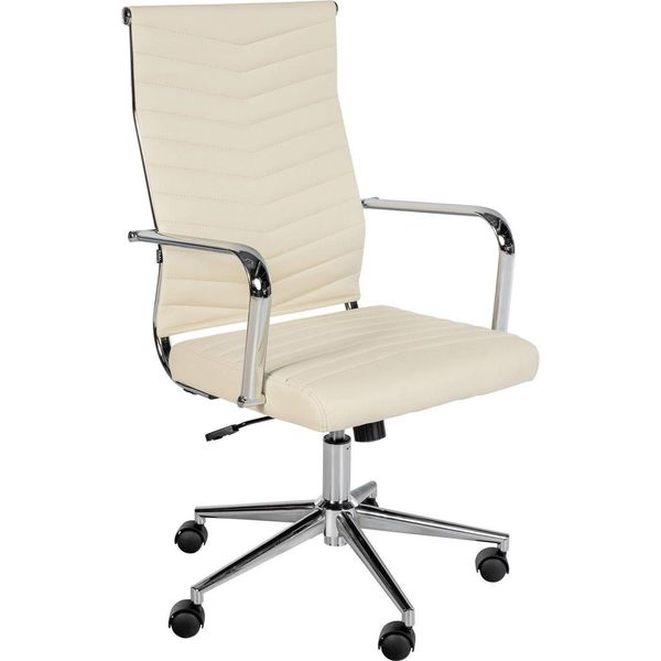 Sedia Ergonomica Da Ufficio - Sedia Da Ufficio - Elevato Comfort Di Seduta, Regolazione Continua | Colore: Crema-image