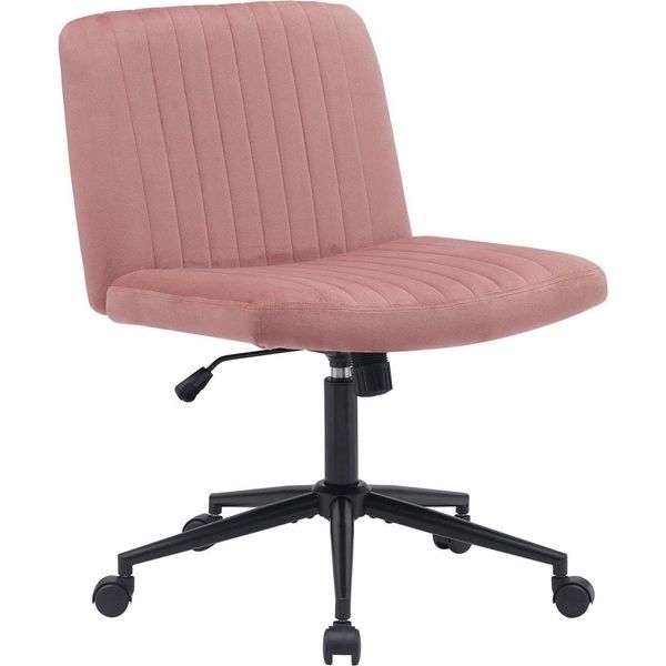 Sedia Da Ufficio - Sedia Ergonomica Girevole - Regolabile In Altezza E Girevole A 360 Gradi | Colore: Rosa | Materiale: Morbido-image