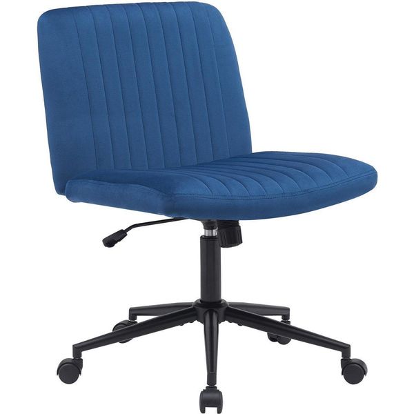 Sedia Da Ufficio - Sedia Ergonomica Girevole - Regolabile In Altezza E Girevole A 360 Gradi | Colore: Blu | Materiale: Morbido-image