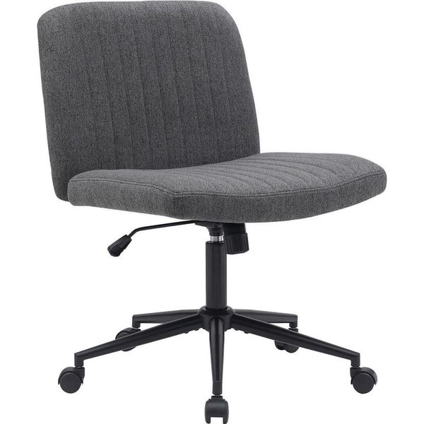 Sedia Da Ufficio - Sedia Ergonomica Girevole - Regolabile In Altezza E Girevole A 360 Gradi | Colore: Grigio Scuro, Materiale: Polvere-image