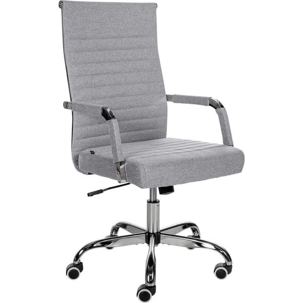 Sedia Da Ufficio Ergonomica - Sedia Da Ufficio - Regolabile In Altezza, Design Confortevole | Colore: Grigio | Materiale: Polvere-image