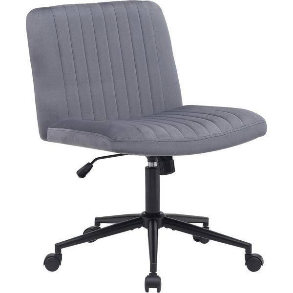 Sedia Da Ufficio - Sedia Ergonomica Girevole - Regolabile In Altezza E Girevole A 360 Gradi | Colore: Grigio Scuro. Materiale: Morbido-image