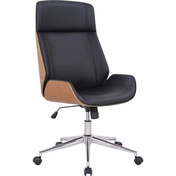 Sedia Da Ufficio Moderna - Sedia Da Ufficio - Funzione Girevole, Alto Comfort | Colore: Naturale/Nero-image