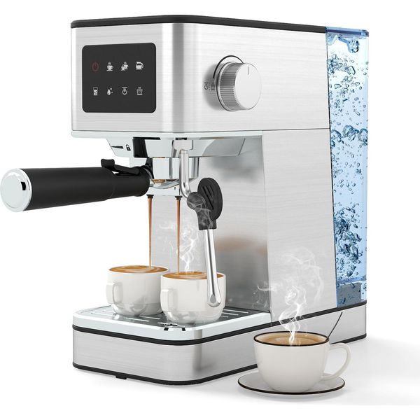 Macchina Per Caffè Espresso Costway Portafiltro 20 Bar Con Montalatte, Serbatoio Dell'acqua Rimovibile Da 1,7 Litri E Touchscreen, Macchina Per Caffè-image