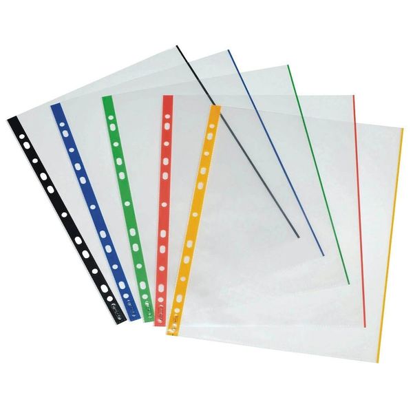 Portadepliant Herlitz, Din A4, Trasparente, Bordo Esterno Colorato-image