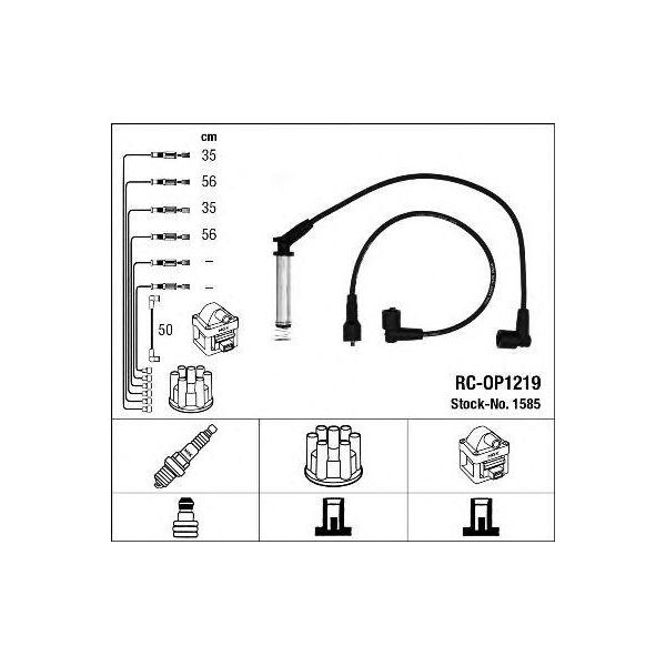 Ngk 1585 Set Cavi Di Accensione Set Cavi Di Accensione Per Opel Astra F Cc (T92) Kadett E Cc (T85) Astra F Caravan (T92) Astra F Cabrio (T92) Astra F Limousine (T92)-image