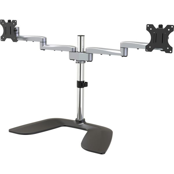 Startech.Com Armdualss Supporto Da Tavolo Per Tv A Schermo Piatto 81,3 Cm (32") Nero, Argento Scrivania"-image