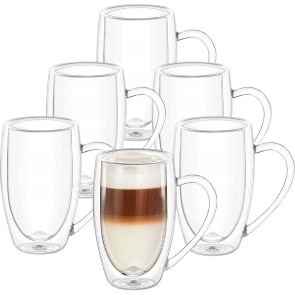 Set Di 6 Tazze A Doppia Parete Wilmax Da 300 Ml Resistenti Al Calore WL-888740/A6-image