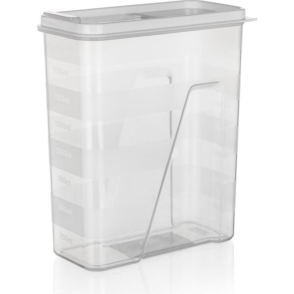 Vaso Di Stoccaggio Trasparente Da 2 Litri Con Coperchio Bianco-image