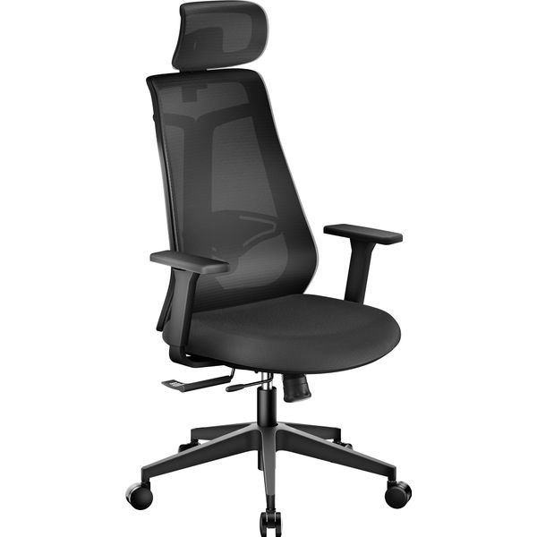 Sedia Da Ufficio Ergonomica Wiltec Con Regolazione In Altezza E Profondità, Poggiatesta E Braccioli Regolabili - Sedia Girevole Con Supporto Lombare - Portata Fino A 150 Kg-image