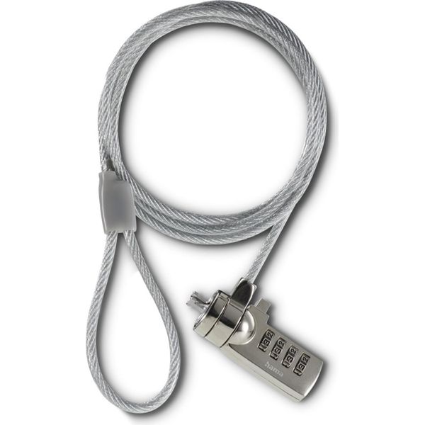 Hama Laptop Lock Light, Serratura A Combinazione A 4 Cifre, Acciaio Al Carbonio, Argento (00126819)-image
