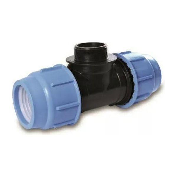 Pezzo A T In Pe Con Filettatura 63-2,5" M-63 Guarnizione Blu PN16"-image