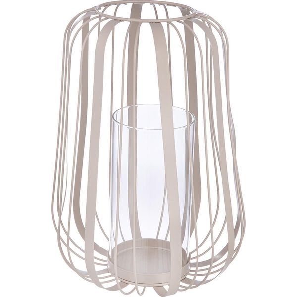 Gilde Windlicht, "Rimini"", Metall, Beige, Ve 3, H. 27 Cm, D. 19 Cm 69737"-image