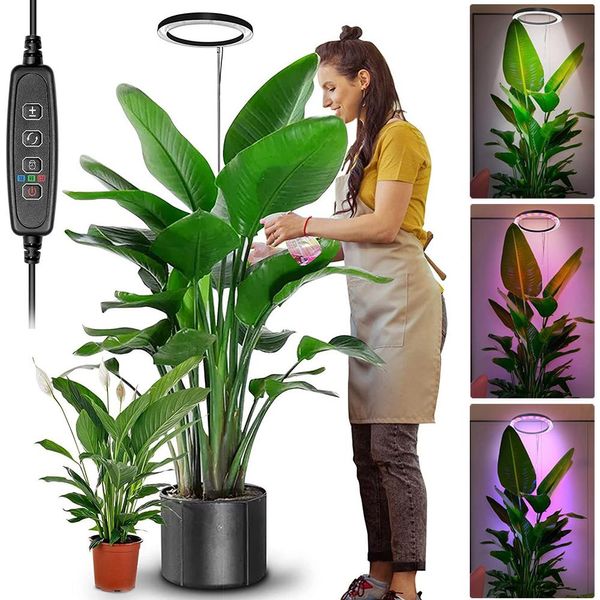 35-155Cm Pianta Lampada Led Spettro Completo, 160Leds Crescere Luce Pianta Luce, 1500Lm Lampada Di Crescita Per Le Piante Piante Indoor (Bianco+Bianco Caldo+Blu+Rosso)-image