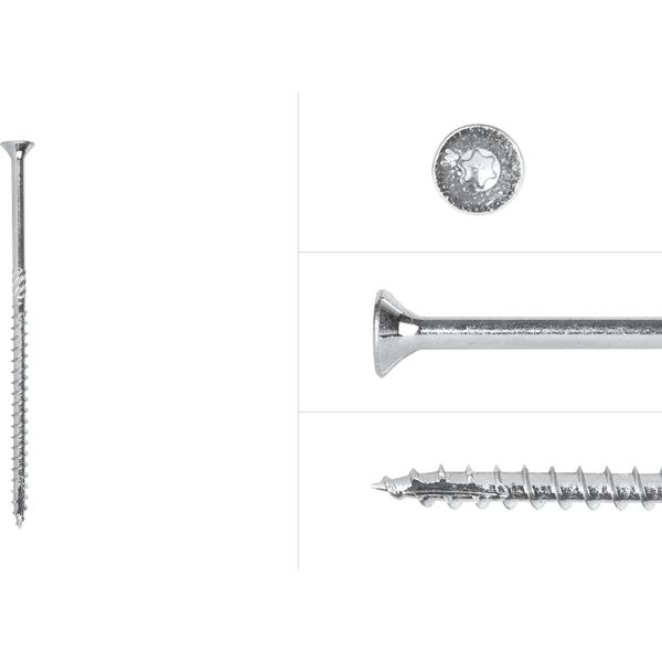 Viti Per Pannelli Truciolari Zincate 5 X 110 Mm Torx 25 A Filettatura Parziale - Confezione Da 200 Viti-image