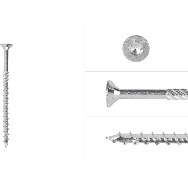 Viti Per Pannelli Truciolari Zincate 6 X 100 Mm Torx 25 A Filettatura Parziale - Confezione Da 100 Viti-image