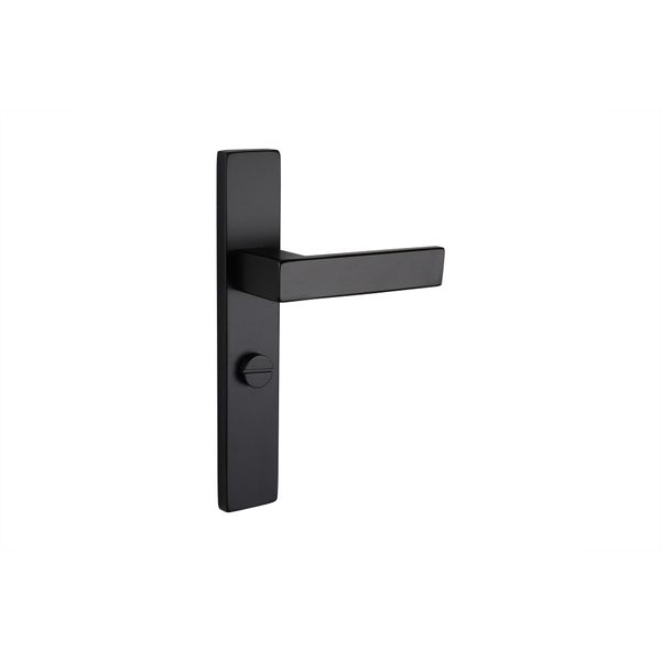 Lavuzo Imperio Maniglia Nera Con Rosetta Rettangolare WC63/8 Serratura Per Bagno - Per Set-image