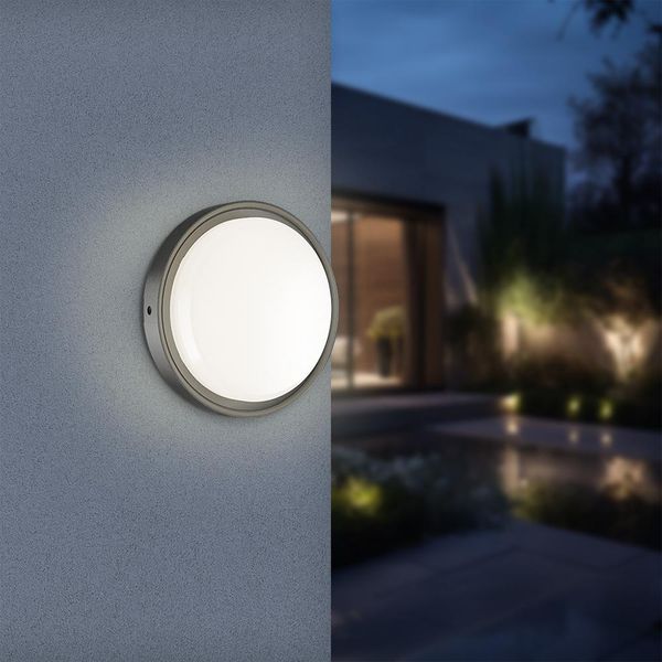 Braytron Led Applique Plafoniera Rilevatore Di Movimento 18W IP65 3In1 Luce Esterna Sensore Nero Temperatura Colore Regolabile 2020 Lumen-image