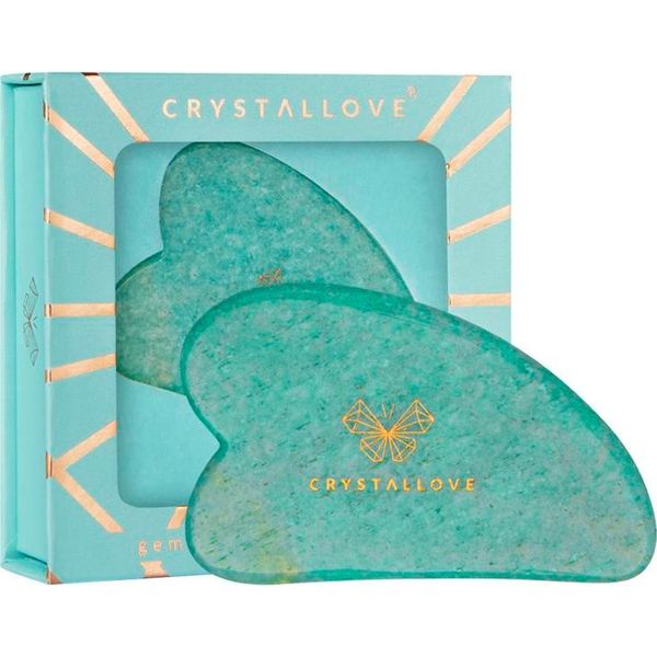 Crystallove Piastra Per Massaggio Facciale Gua Sha In Amazzonite - Edizione Limitata-image